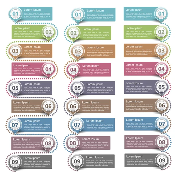 Éléments de conception avec numéros — Image vectorielle