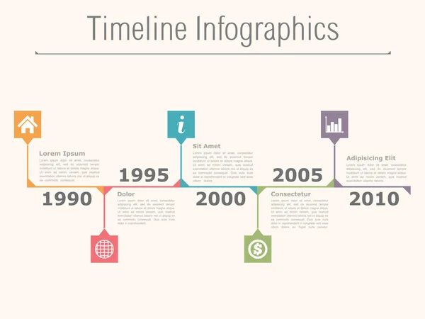 Infographics časové osy — Stockový vektor