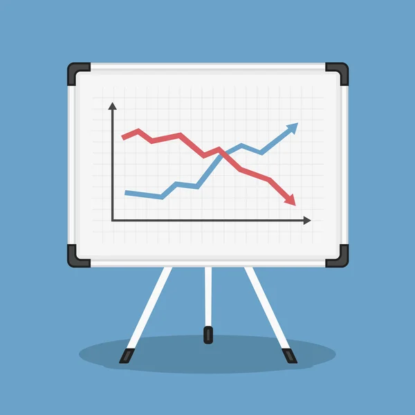 Graph on Whiteboard — Stock Vector