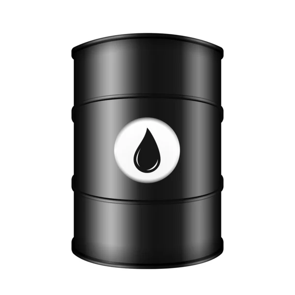 Barril de petróleo negro — Vector de stock