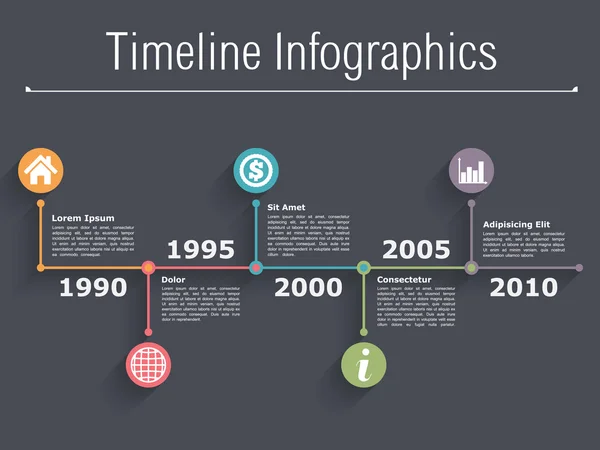 Infographics časové osy — Stockový vektor