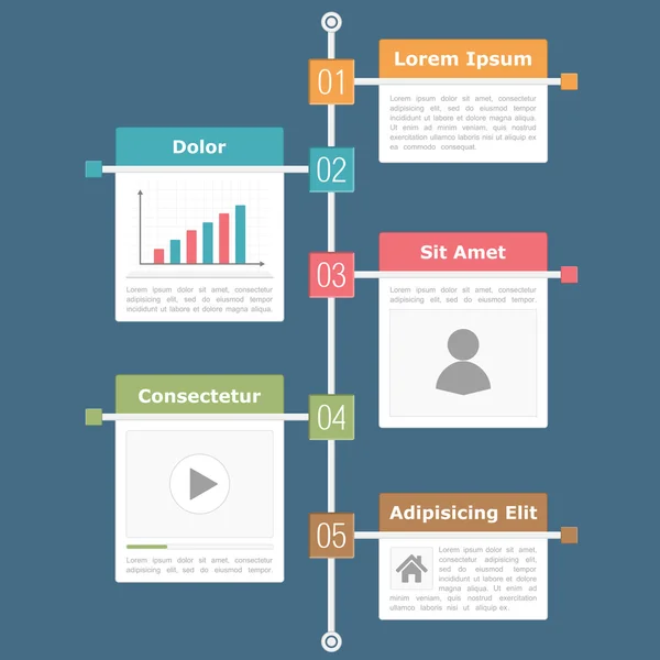 Infográficos da linha do tempo — Vetor de Stock