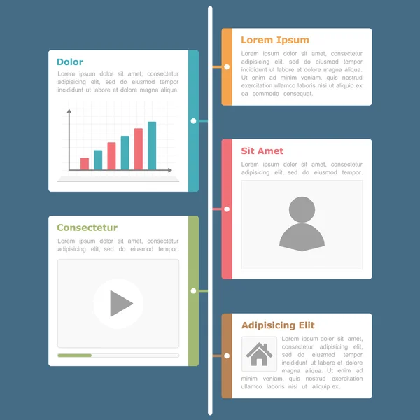 Infografiche sulla linea temporale — Vettoriale Stock