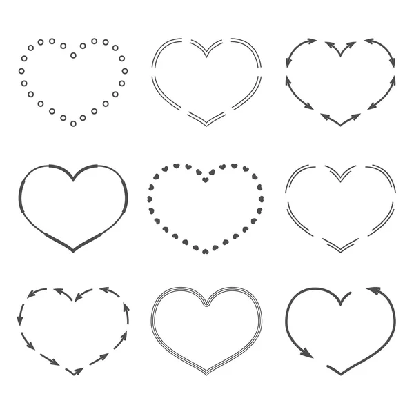 Iconos de corazones — Vector de stock