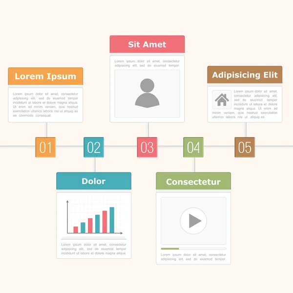 Modello della timeline — Vettoriale Stock