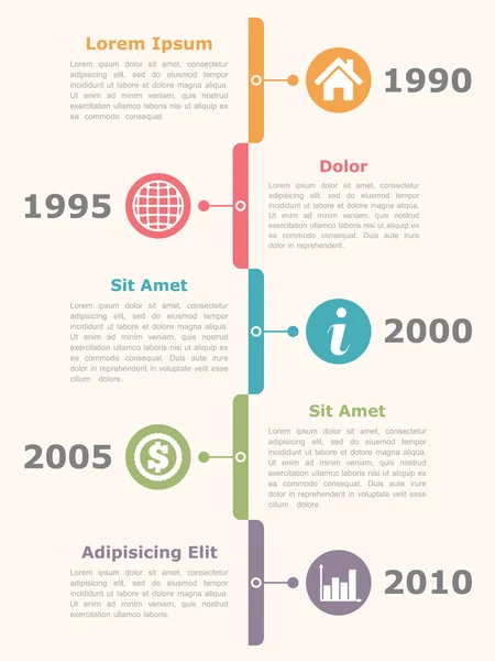 Infográficos da linha do tempo —  Vetores de Stock