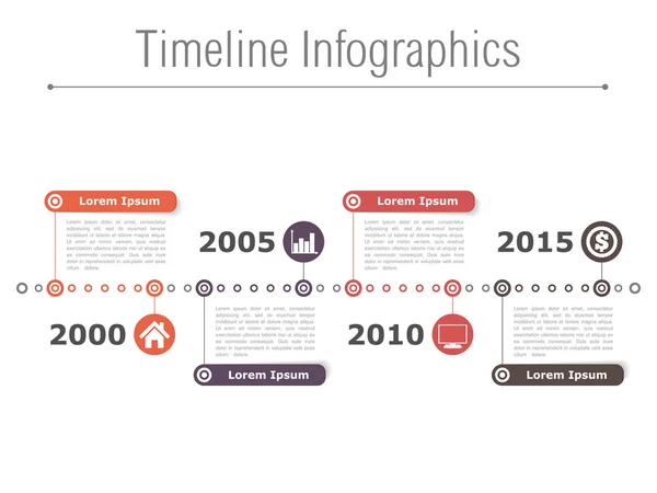 Modelo de design de infográficos de linha do tempo —  Vetores de Stock