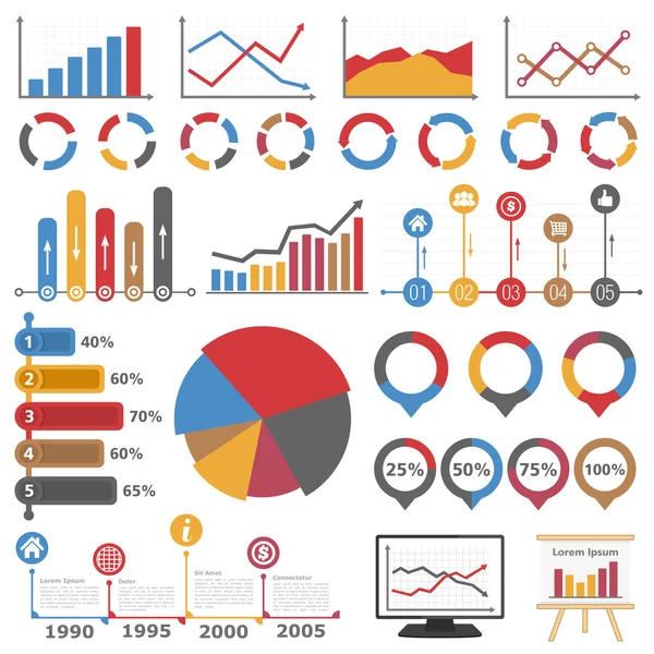 Grafieken en diagrammen — Stockvector