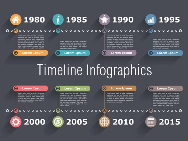 Infografika šablona časová osa — Stockový vektor