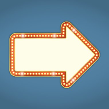 Retro ışıkları ile ok