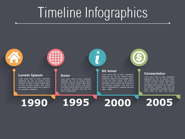 Infographics časové osy — Stockový vektor