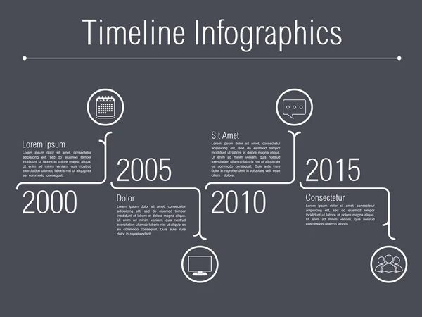 Minimale Timeline-Infografiken — Stockvektor