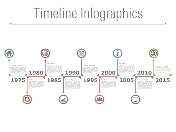 Tidslinje infografik — Stock vektor