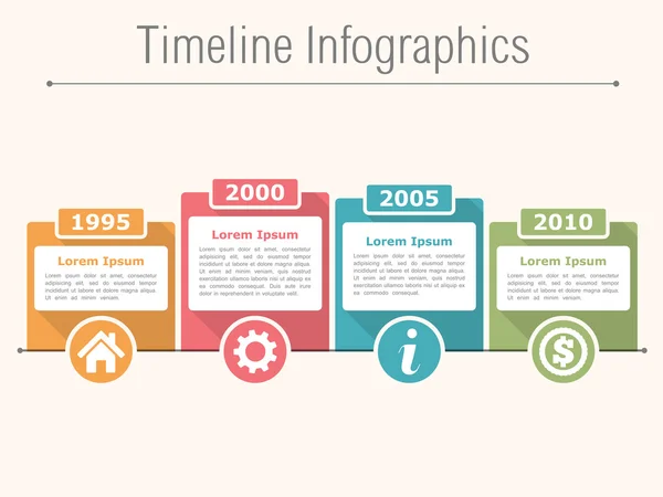 Infografiche sulla linea temporale — Vettoriale Stock