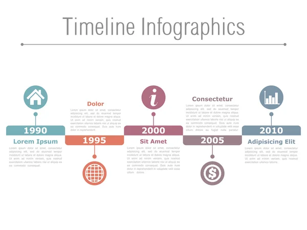 Infografías de línea de tiempo — Archivo Imágenes Vectoriales