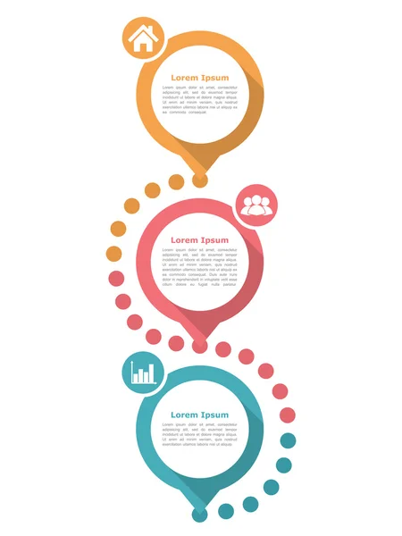 Plantilla de diagrama de tres pasos — Archivo Imágenes Vectoriales