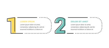 İki seçenek veya adımlı asgari ticari bilgi tasarım şablonu, vektör eps10 illüstrasyon
