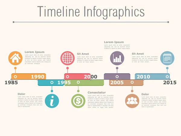 Infografik zur Zeitleiste — Stockvektor