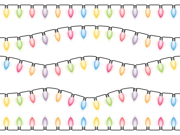 Luzes de Natal sem costura — Vetor de Stock