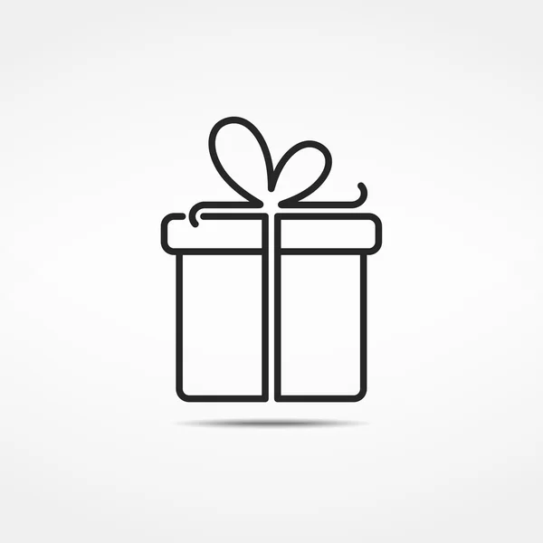 Línea de caja de regalo icono — Vector de stock