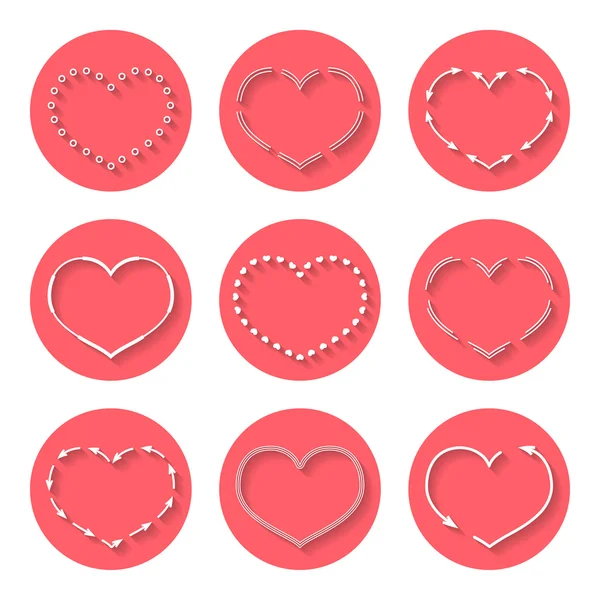 Heart Icons Set — Stock Vector