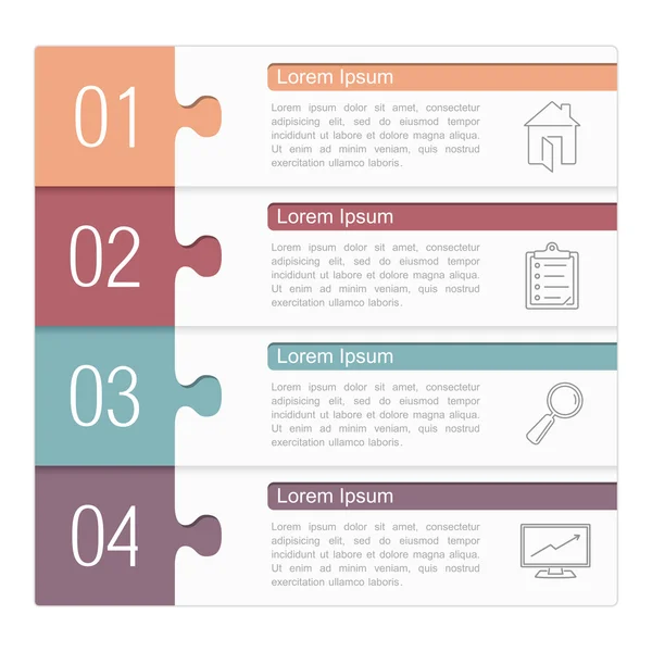 퍼즐 조각 디자인 서식 파일 — 스톡 벡터
