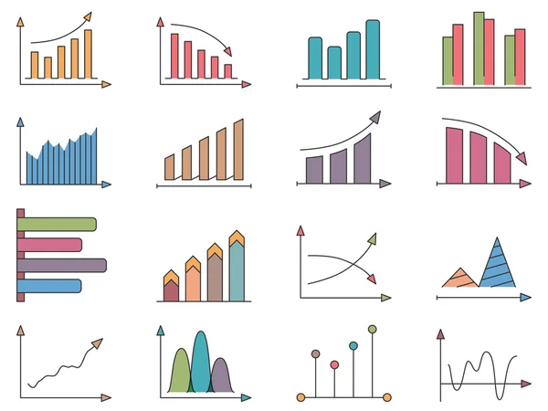 Graphs and Charts Icons — Stock Vector