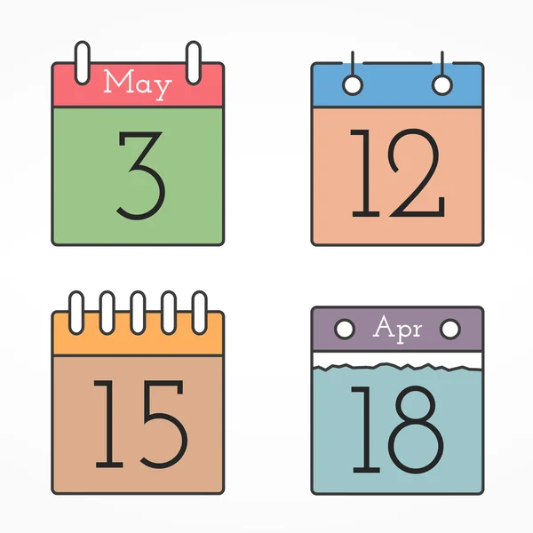 Cuatro iconos del calendario — Vector de stock