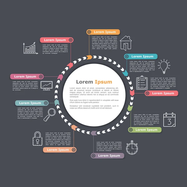 Modello di infografica circolare — Vettoriale Stock