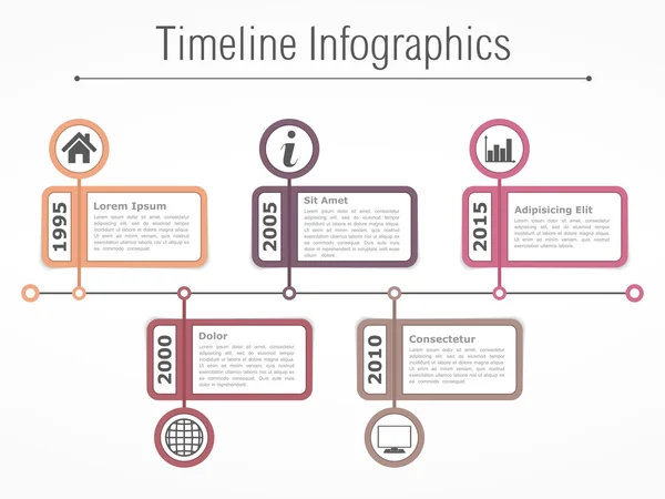 Zeitleiste Infografik-Vorlage — Stockvektor