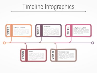 zaman çizelgesi infographics şablonu