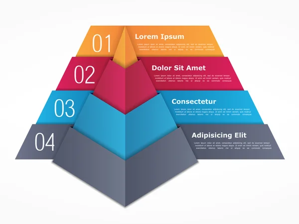 Plantilla gráfico pirámide — Archivo Imágenes Vectoriales