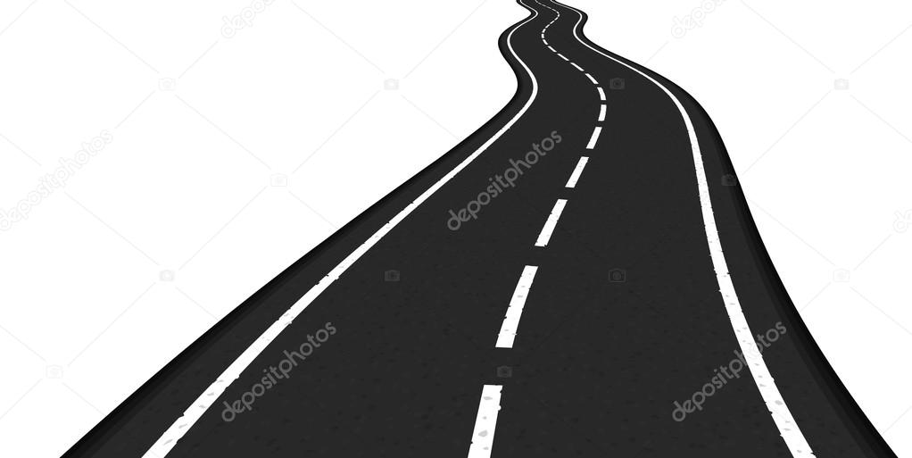 Road on White Background