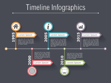 zaman çizelgesi infographics şablonu