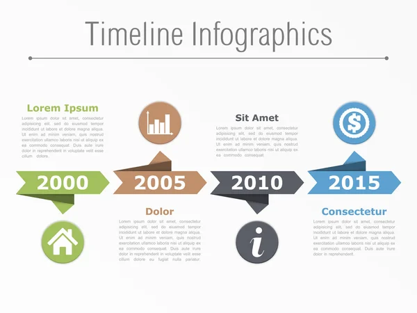 Plantilla de infografías cronológicas — Archivo Imágenes Vectoriales