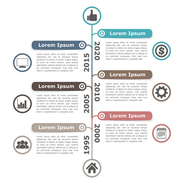 Zaman çizelgesi infographics şablonu — Stok Vektör