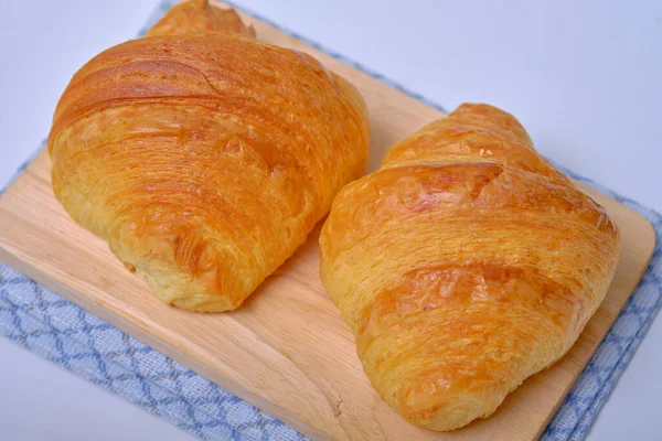 Warme Verse Botercroissants Broodjes Franse Amerikaanse Croissants Gebakken Gebak Worden — Stockfoto