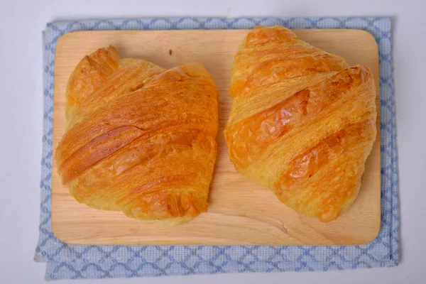 Warme Verse Botercroissants Broodjes Franse Amerikaanse Croissants Gebakken Gebak Worden — Stockfoto