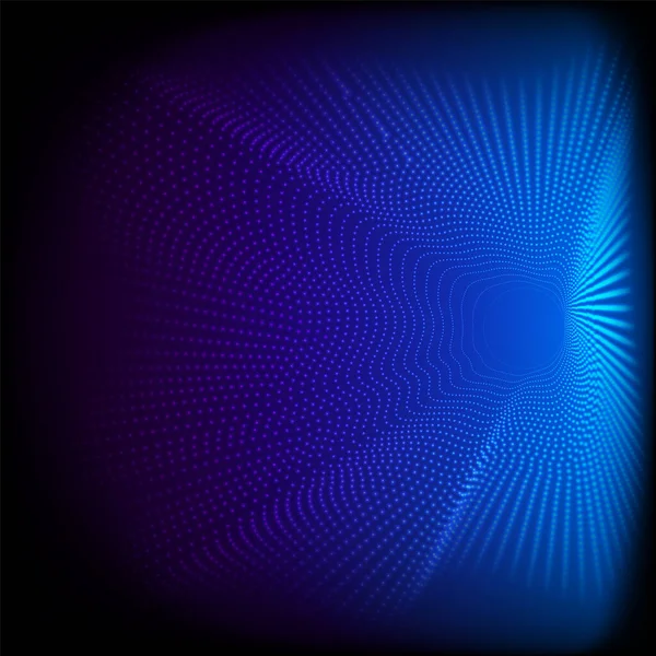 Αφηρημένη δυναμική κουκκίδες κύμα 3D σωματίδια μοτίβο σε μπλε φόντο και υφή Μεγάλα δεδομένα Ψηφιακή απόδοση Διάνυσμα εικονογράφηση — Διανυσματικό Αρχείο