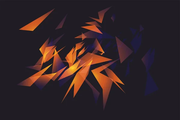 Explosión de formas abstractas. fragmentos de vidrio roto. Fondo dinámico brillante para el deporte, la música o los juegos de ordenador. — Vector de stock