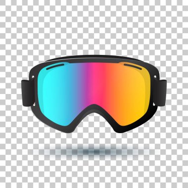 Motocross or mountain bike goggles with polarized lens islolated on transparent background. Vector Illustration. clipart