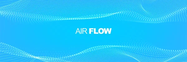 Parçacık dalgaları temiz hava akışını gösteriyor. Akan parçacıklar, alan derinliğinde. Hava akışı. Vektör illüstrasyonu.