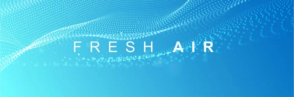 Parçacık dalgaları temiz hava akışını gösteriyor. Akan parçacıklar, alan derinliğinde. Hava akışı. Vektör illüstrasyonu.