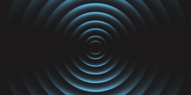 Ses dalgası. Sinyal eşmerkezli daire. Yuvarlak ışık etkisi. Karı menzili. Radyo istasyonu sinyali. Daire dalgalarıyla su dalgalanması. Bir yer ya da acı verici bir nokta. Radar ekranı. Vektör etkisi.