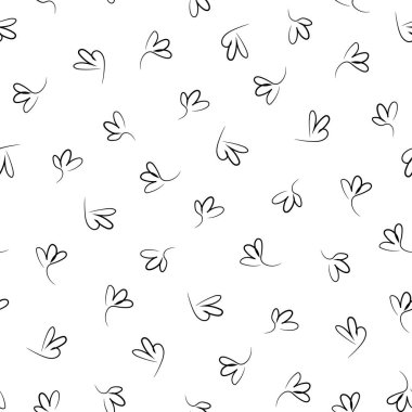 Elin kusursuz deseni. Yapraklarla çizilmiş siyah karalama çizgileri. Albüm yapıştırma kitabı için basit bir özgeçmiş. Stok vektör illüstrasyonu beyaz arkaplanda izole edildi