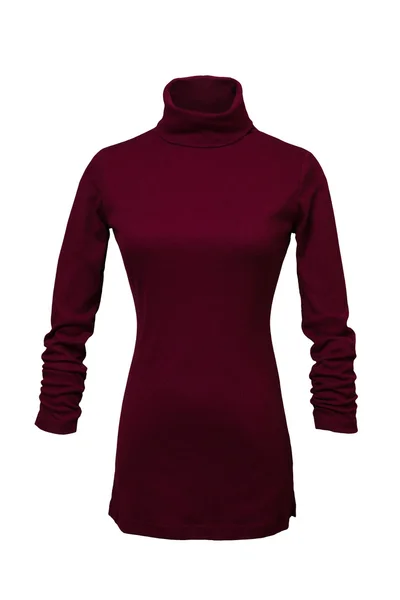 Red female turtleneck isolated on white — Stock Photo, Image