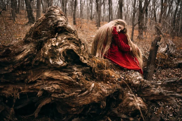 Witch in forest — Stock Photo, Image