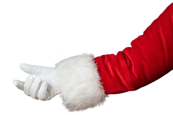 サンタクロースの手は白い背景に隔離された — ストック写真