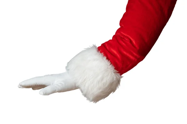 Weihnachtsmann Hand isoliert auf weißem Hintergrund — Stockfoto