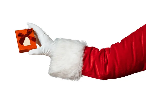 Santa Claus ruka izolovaná na bílém pozadí — Stock fotografie